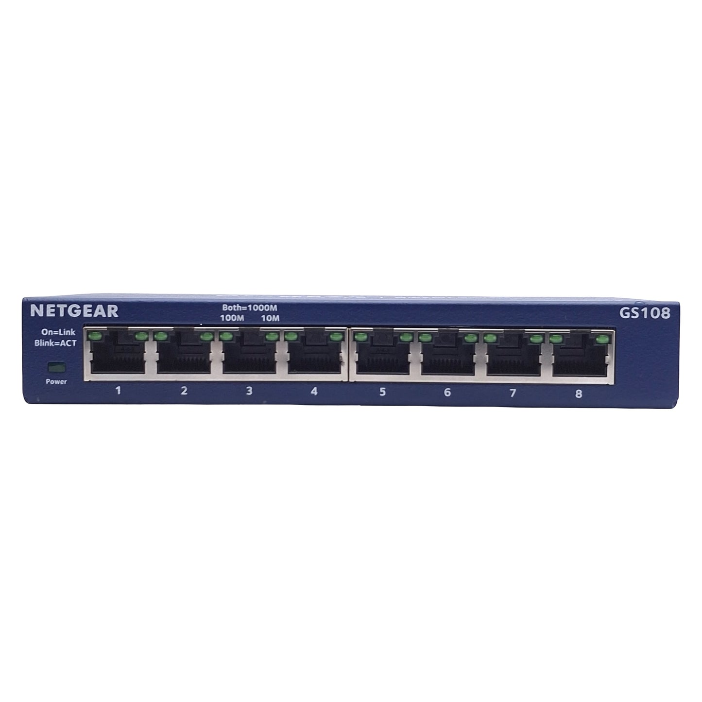 Used Netgear GS108 Gigabit Unmanaged Ethernet Switch, 8-Port RJ45, 16Gbps Bandwidth