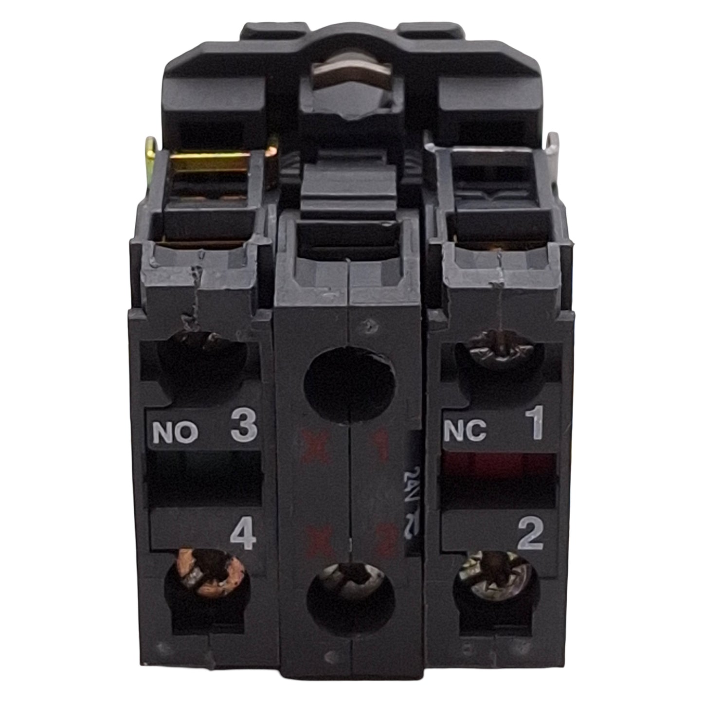 Used Schneider Electric XB5AW34B5 Green Illuminated Momentary Pushbutton, 1NO+1NC 24V