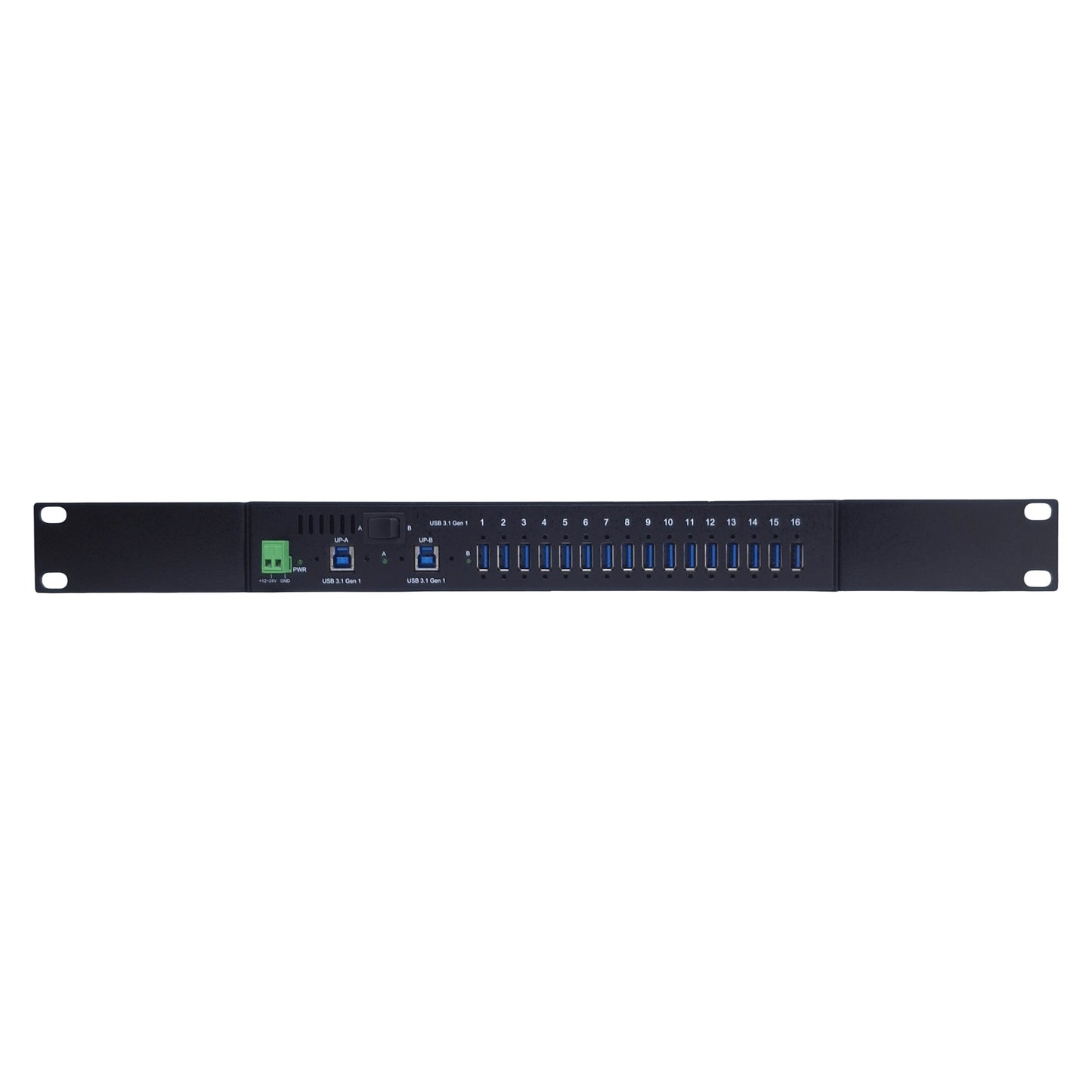 Used Coolgear USB3-16U1 USB 3.2 Gen Hub w/ESD Surge Protection, 16 Type A, 12-24VDC