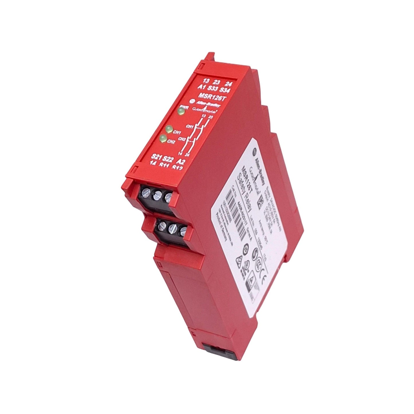 Used Allen Bradley 440R-N23117 MSR126T Guardmaster Safety Relay, OSSD, 2NO, 24VAC/DC
