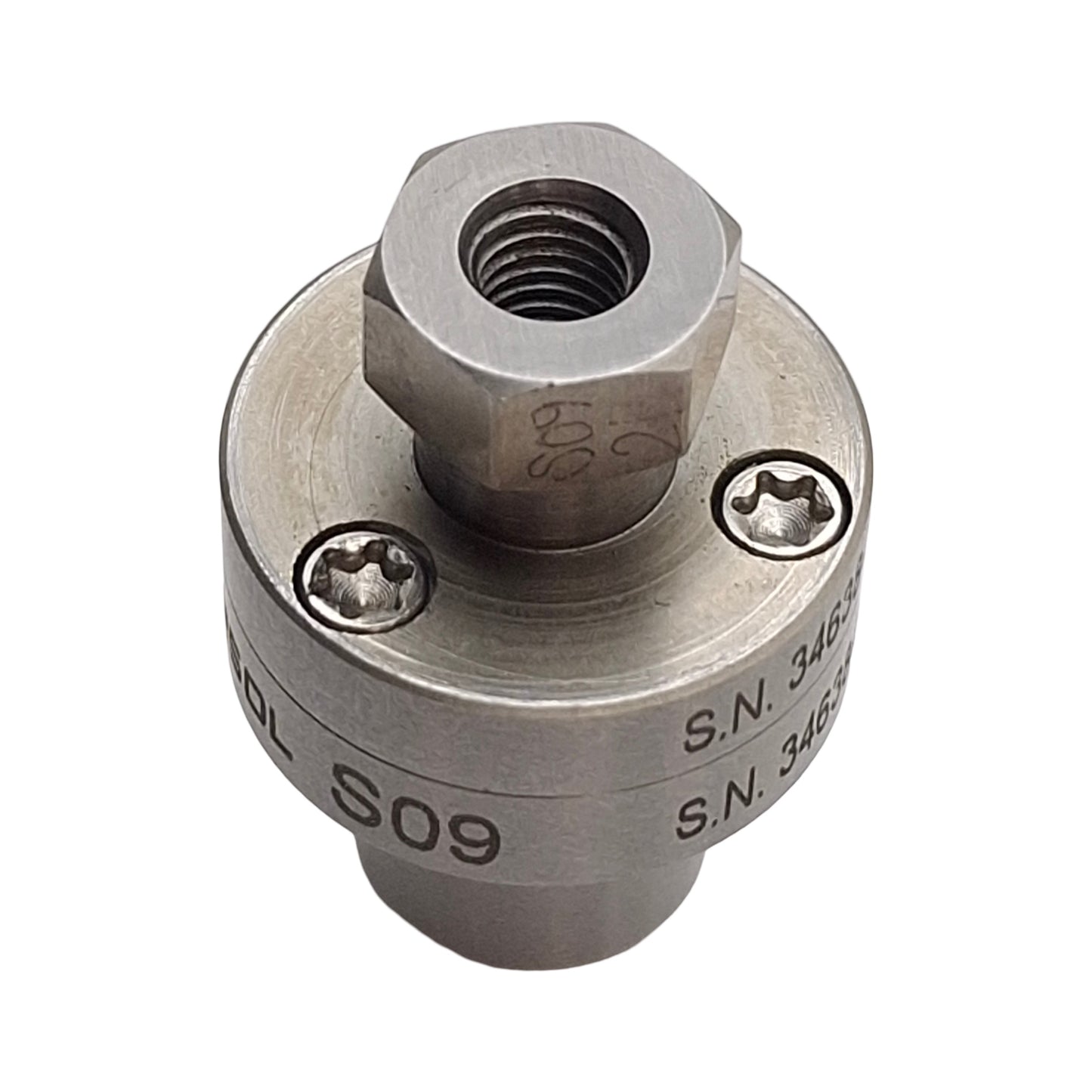 Used Enersol S09 Male Reference Connector, Male Luer Leak Testing Assembly/Screwing