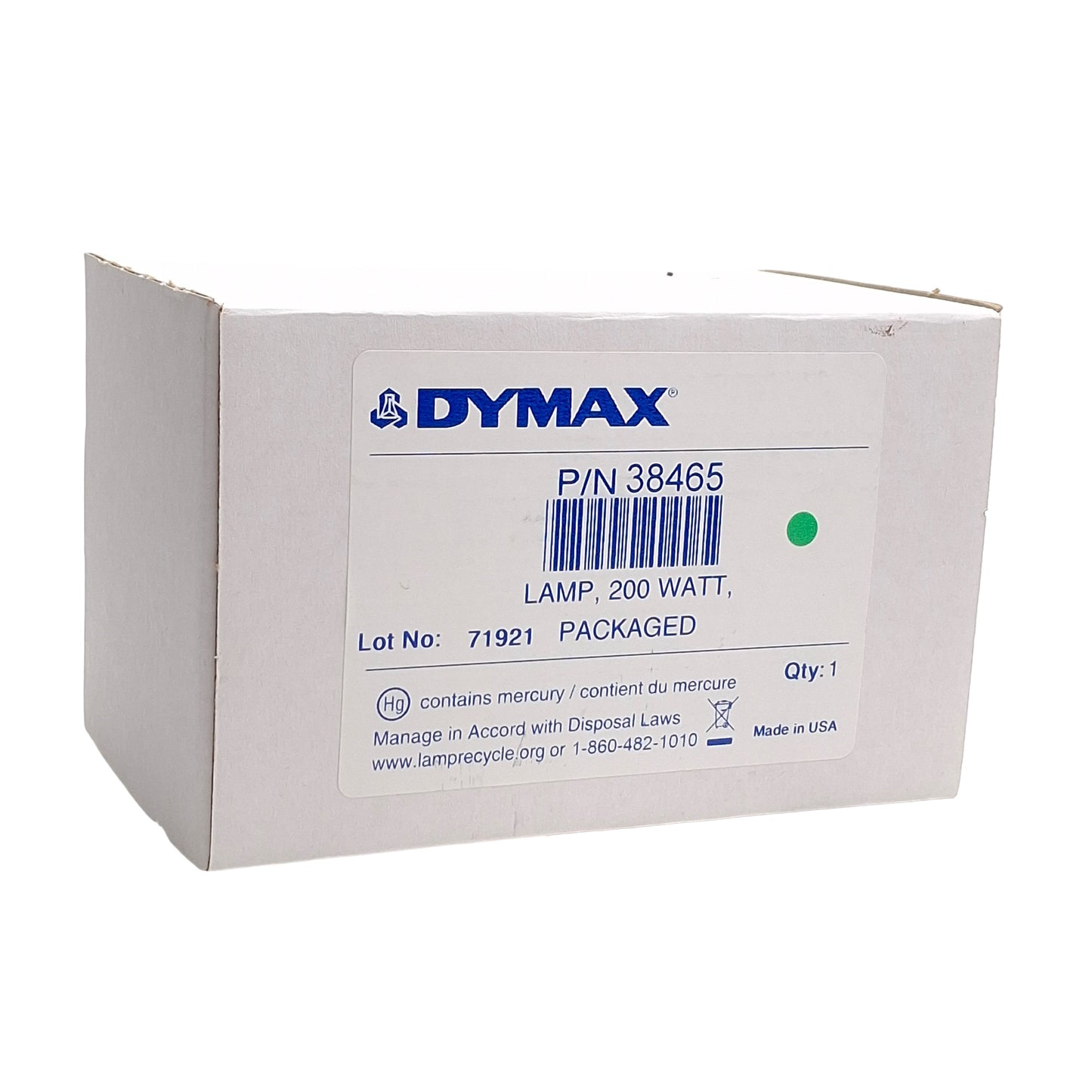 New Dymax 38465 Replacement UV Bulb for BlueWave 200 Light Curing System 200W