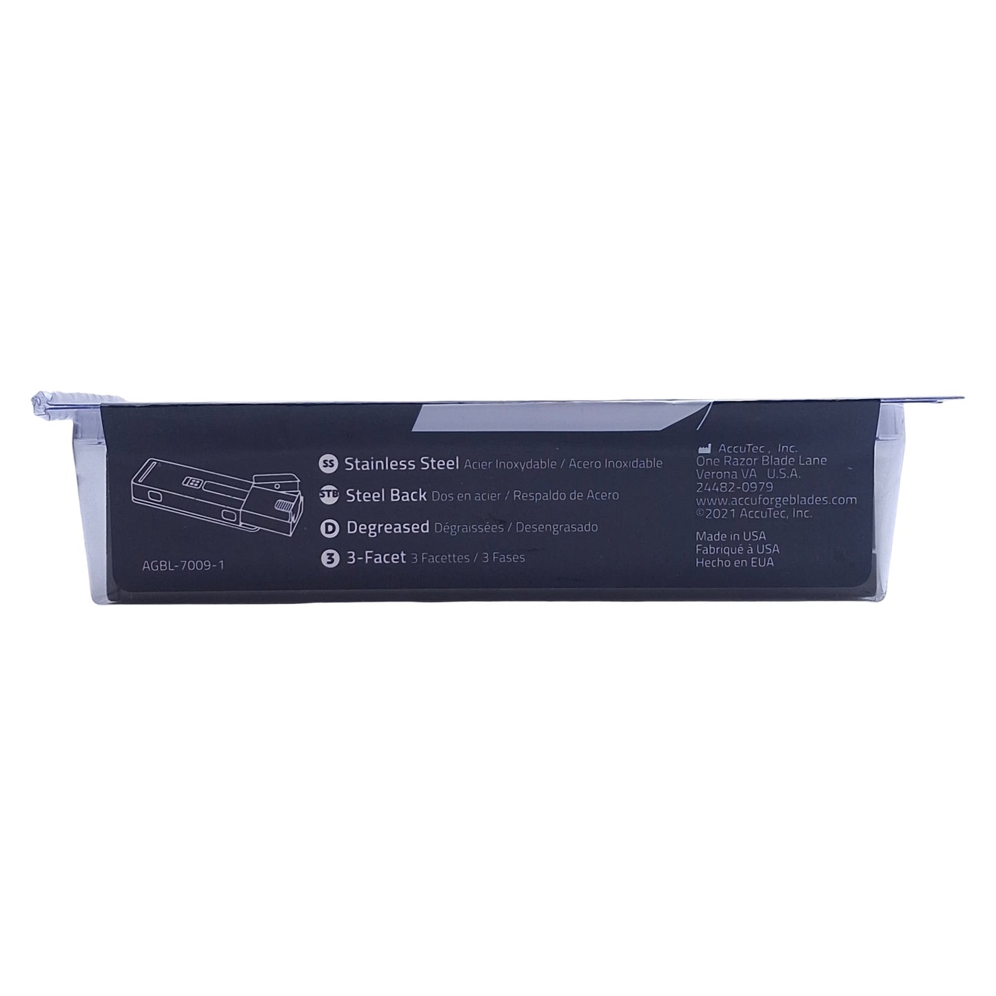 New Accuforge AGBL-7009-0000 Gem3 SS Single Edge Razor Blade, 0.009in Blade, 100/box