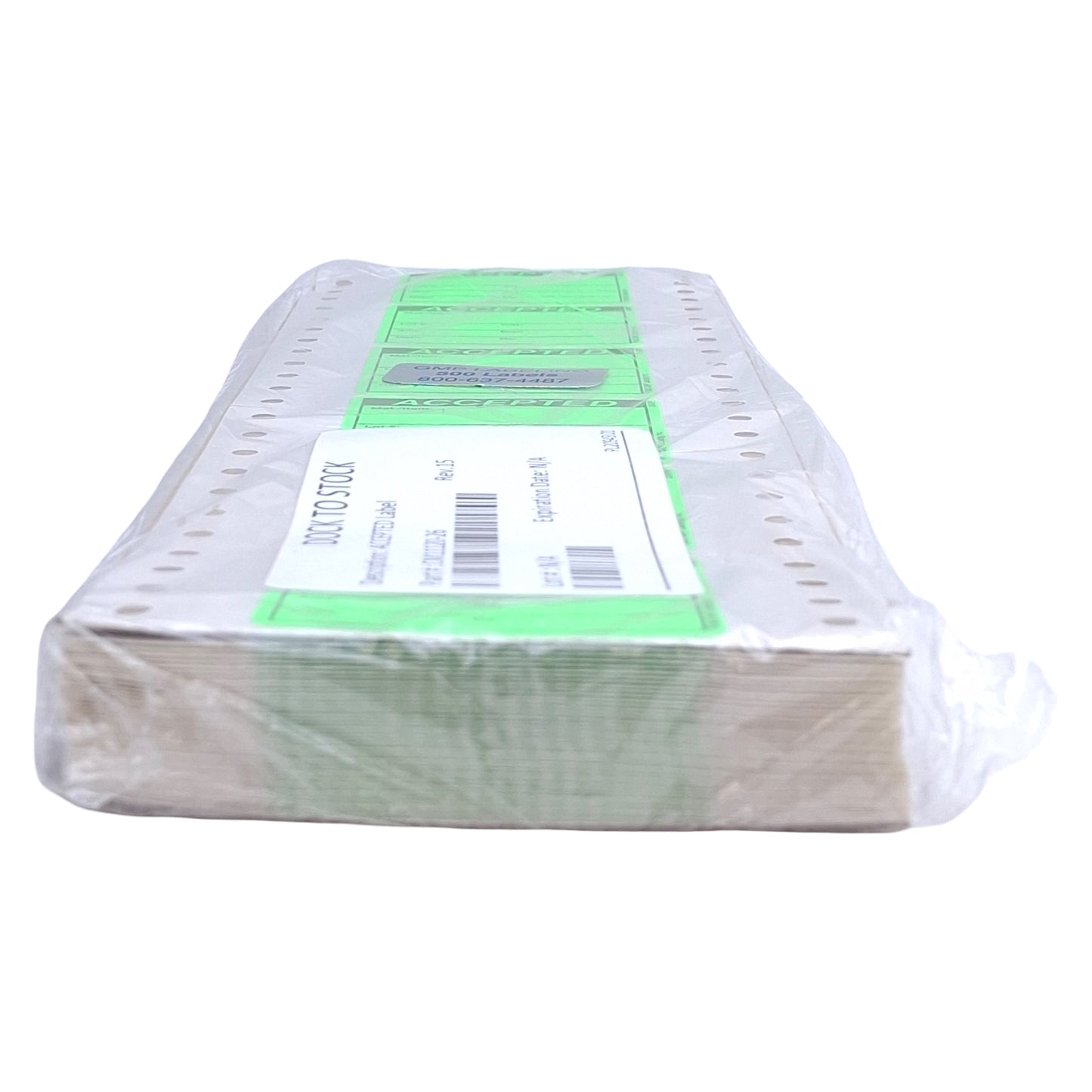 New GMP Labeling Q048PF Accepted Label, 500/Pack, 2 x 2in Square, Pin Feed