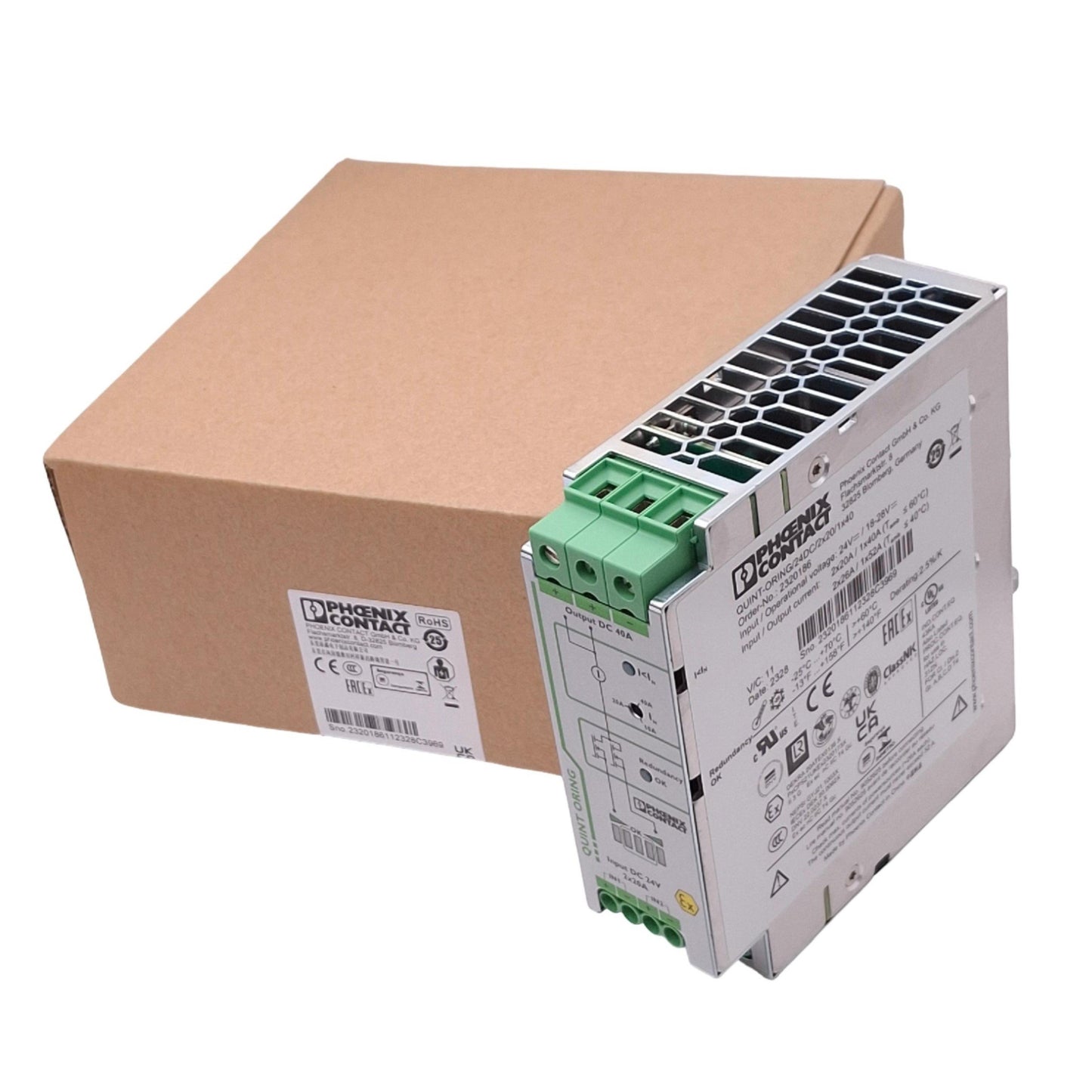 New Phoenix Contact 2320186 QUINT-ORING/24DC/2x20/1x40 Redundancy Module, 24VDC