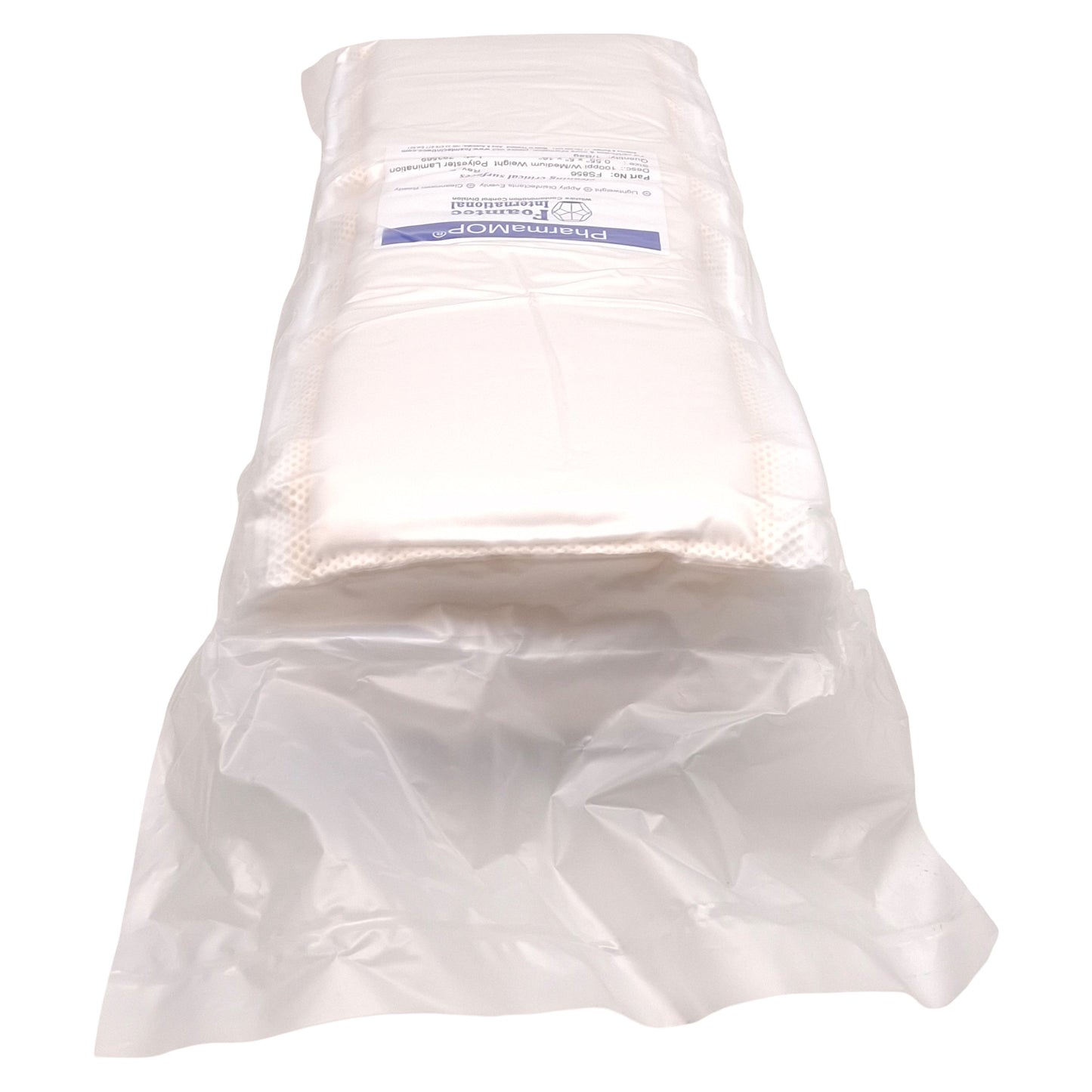 New Foamtec FS856 PharmaMOP Flat Mop Head, Polyester, 0.55in x 5in x 16in, 10/Bag
