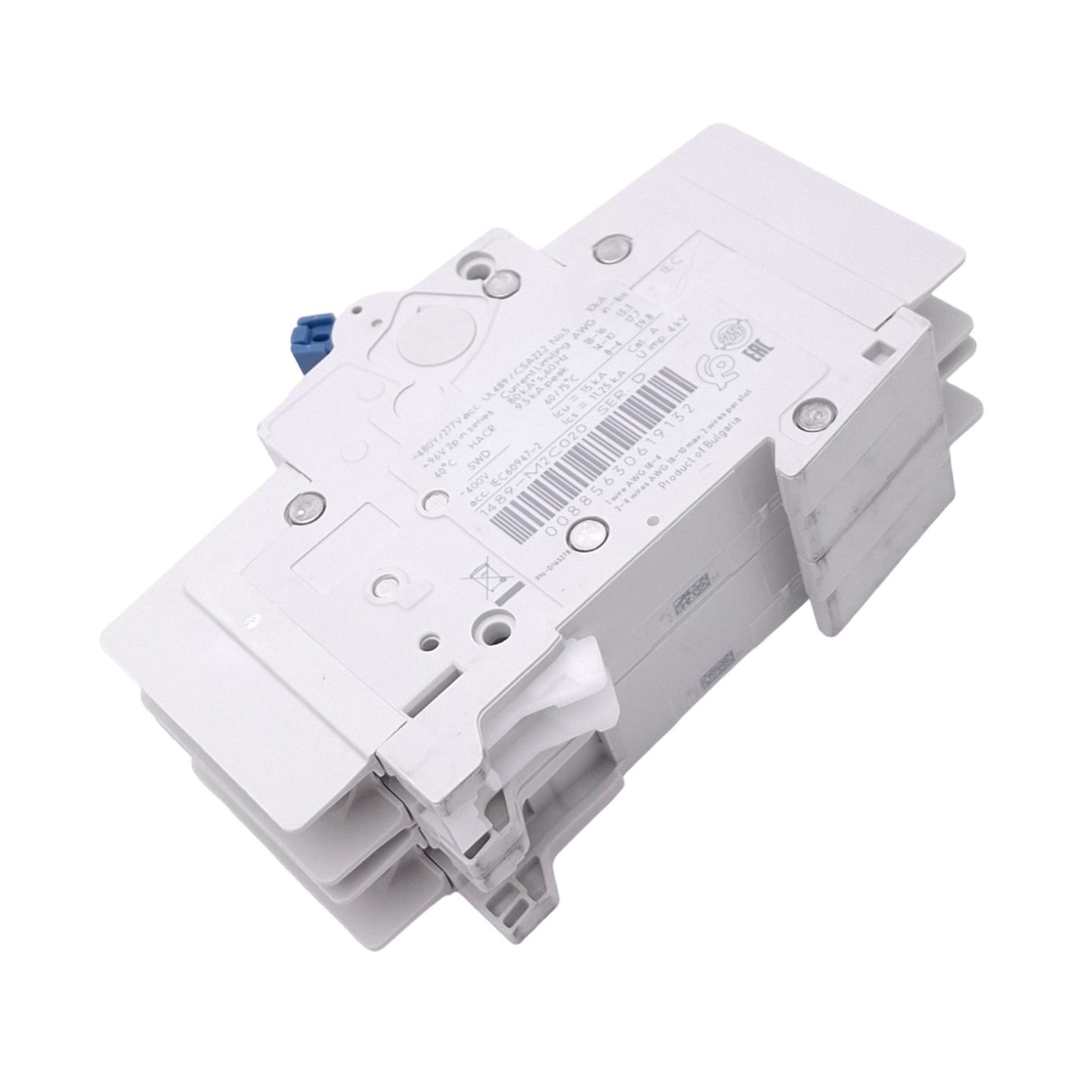 New Allen Bradley 1489-M2C020 Circuit Breaker, 2-Pole 2A, 480Y/277VAC, C-Curve