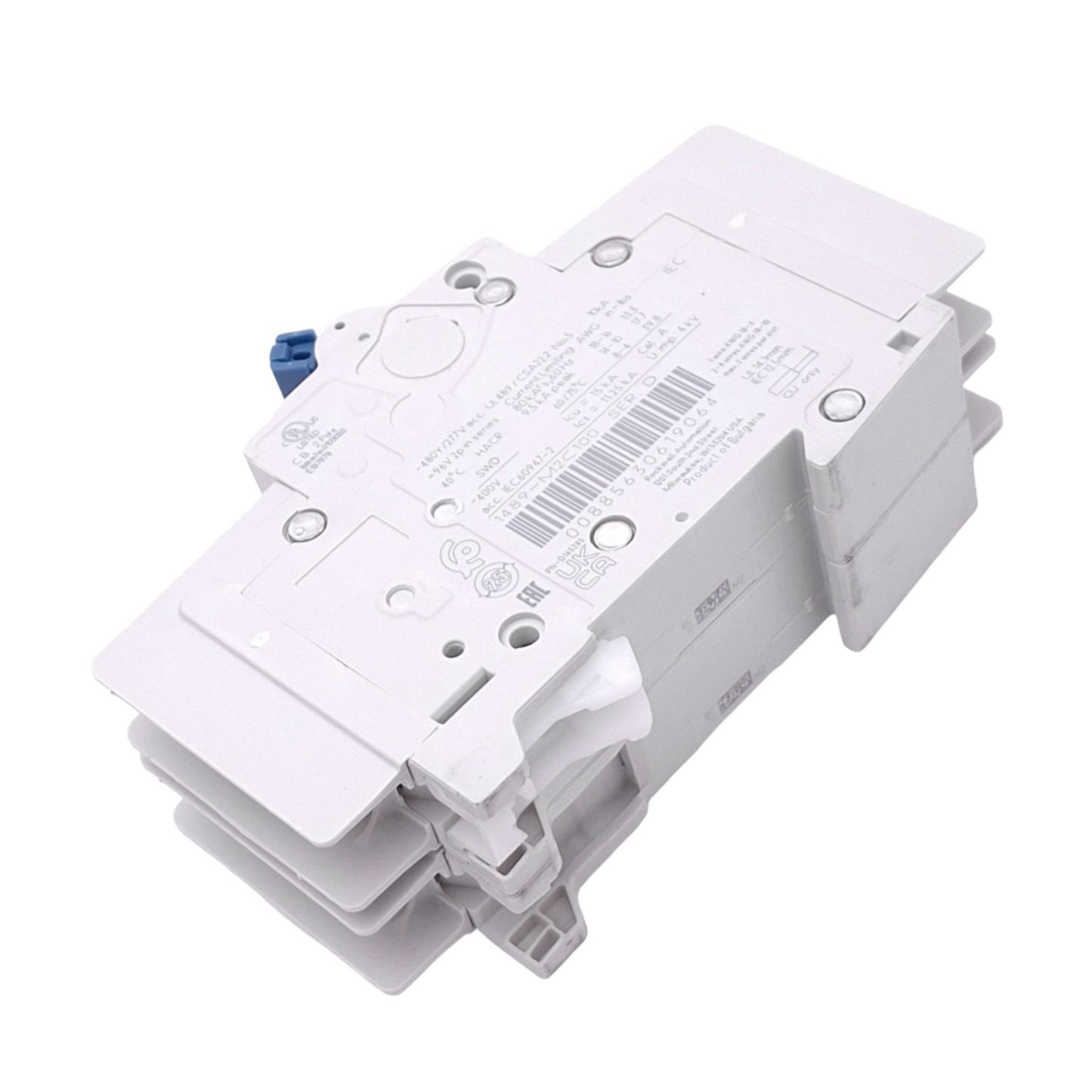 New Allen Bradley 1489-M2C100 Circuit Breaker, 2-Pole 10A, 480Y/277VAC, C-Curve
