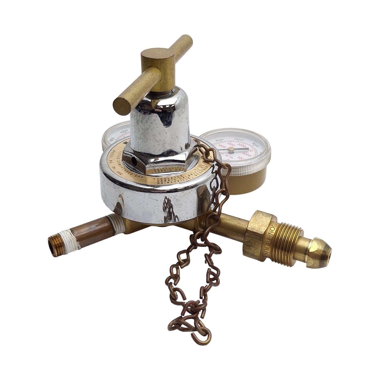 Used Harris 25-200C-580 Single Stage Gas Regulator, 3000psig In/0-200Psig Set CGA580