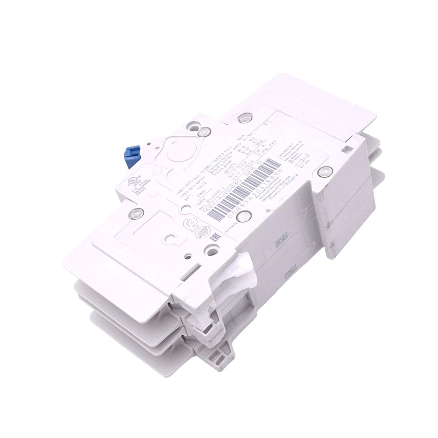 New Allen Bradley 1489-M2D030 Circuit Breaker, 2-Pole 3A, 480Y/277VAC, D-Curve