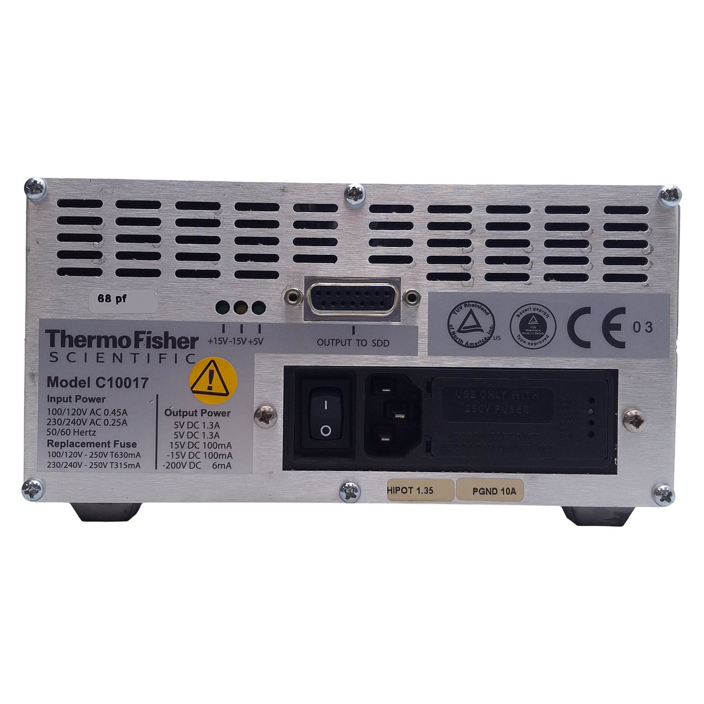 Used Thermo Fisher Scientific C10017 Adjustable Power Supply 230/240VAC, 5-15VDC Out