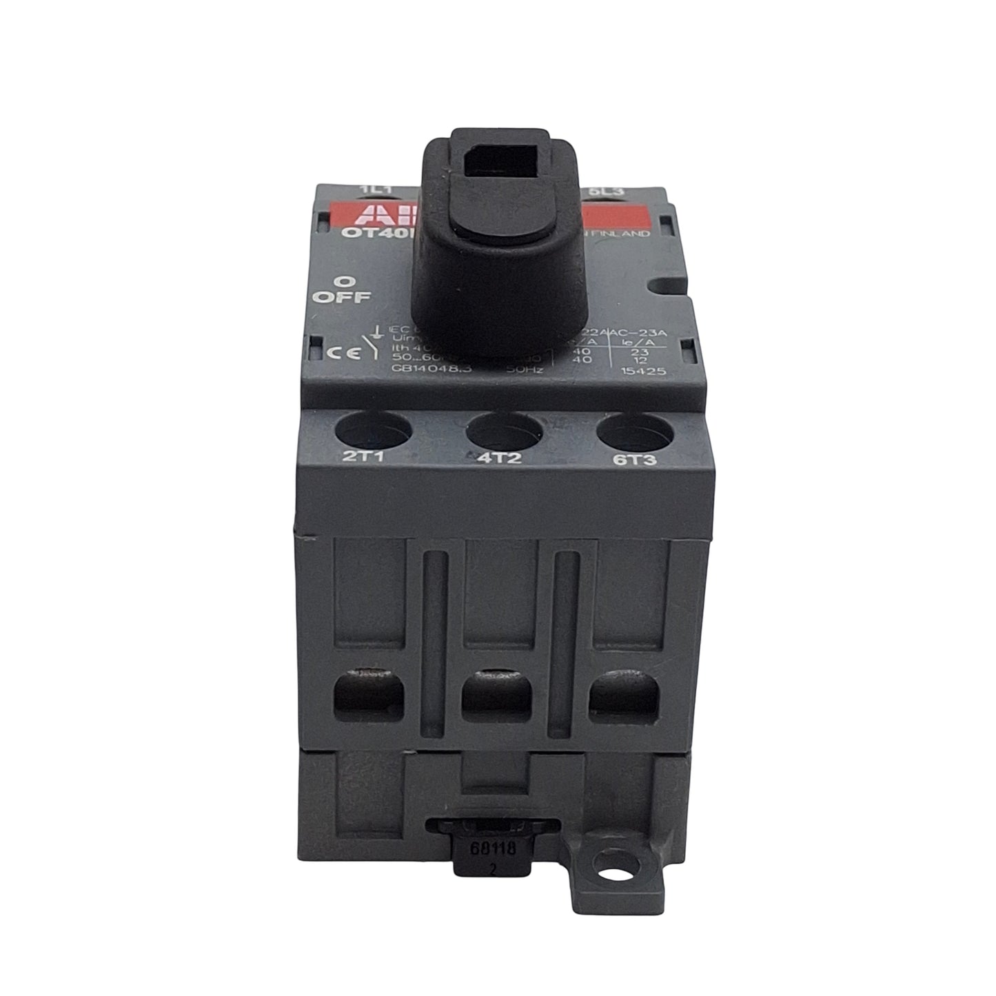 Used ABB OT40F3 Disconnect Switch 40A 600VAC, 3-Pole, Non-Fusible, DIN Rail Mount