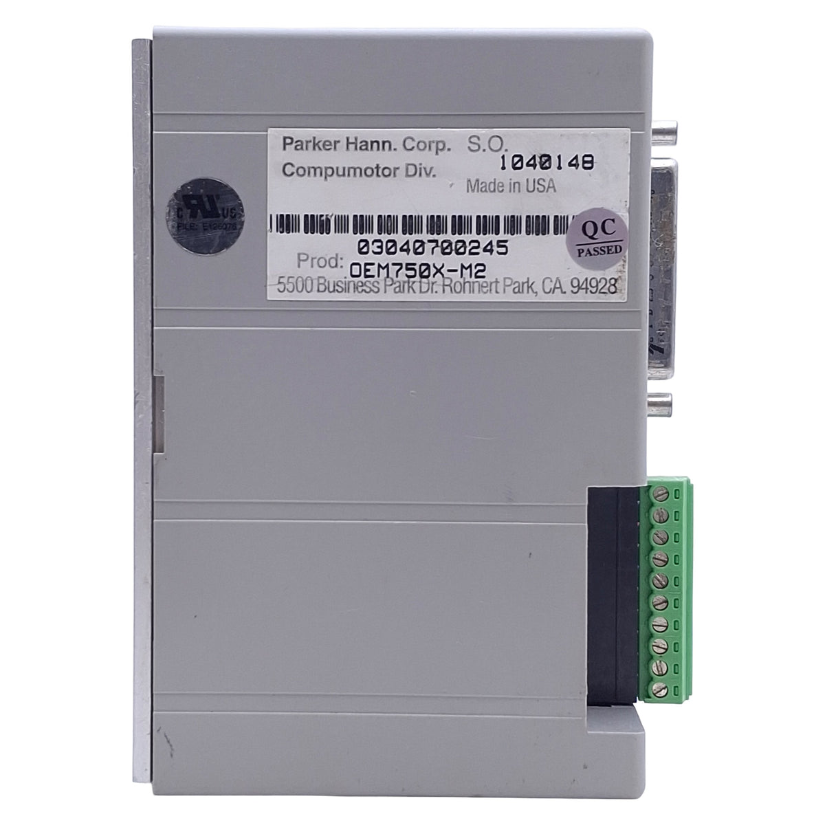 Used Parker OEM750X-M2 Compumotor Stepper Drive/Indexer, 2-Phase .15-7.5A 24-75VDC 2A