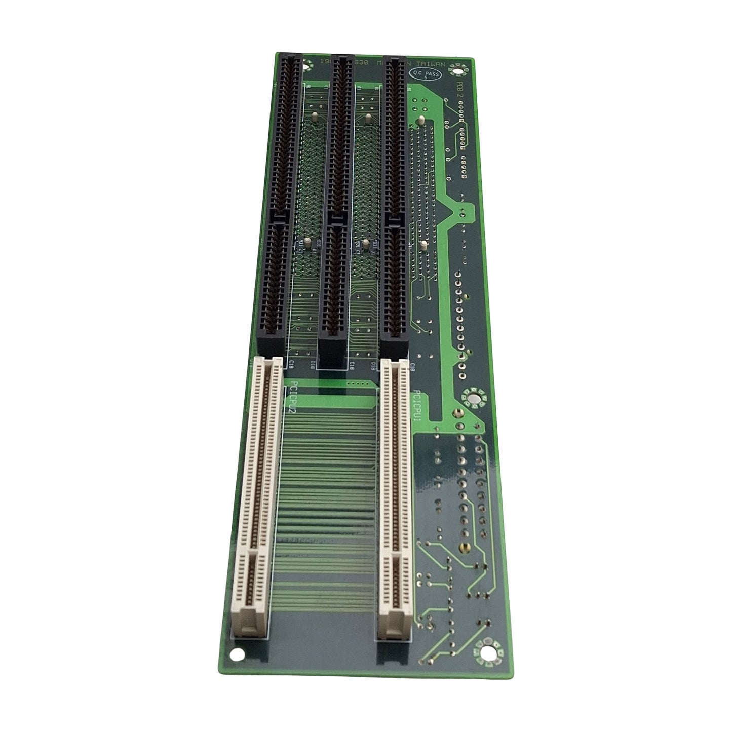 Used Advantech PCA610P3V RevA1 Passive Backplane, 3x 32-bit PCI & ISA, 2x PICMG, 2U