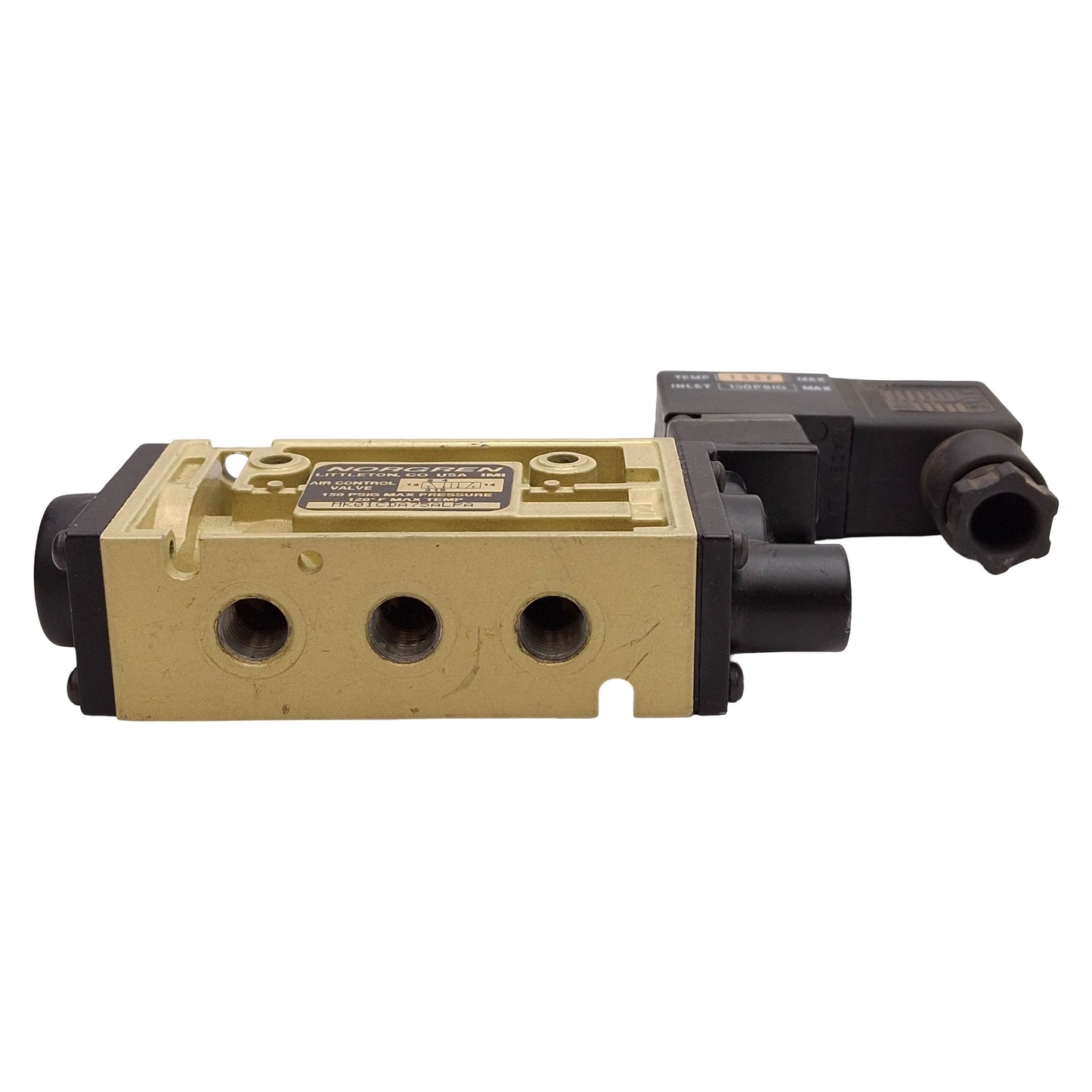 Used Norgren MK01CDA75ALPA Solenoid Valve, 5/2-Way, 150psig, 1/8in NPT, 24VDC Coil