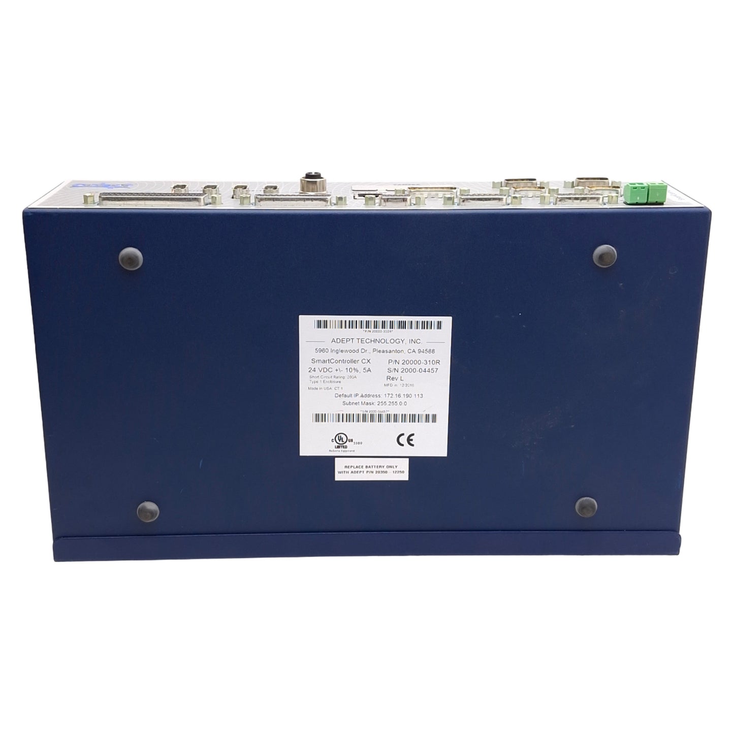 Used Adept 20000-310R Rev L SmartController CX w/ 128MB CF Card, IEEE-1394, 24VDC