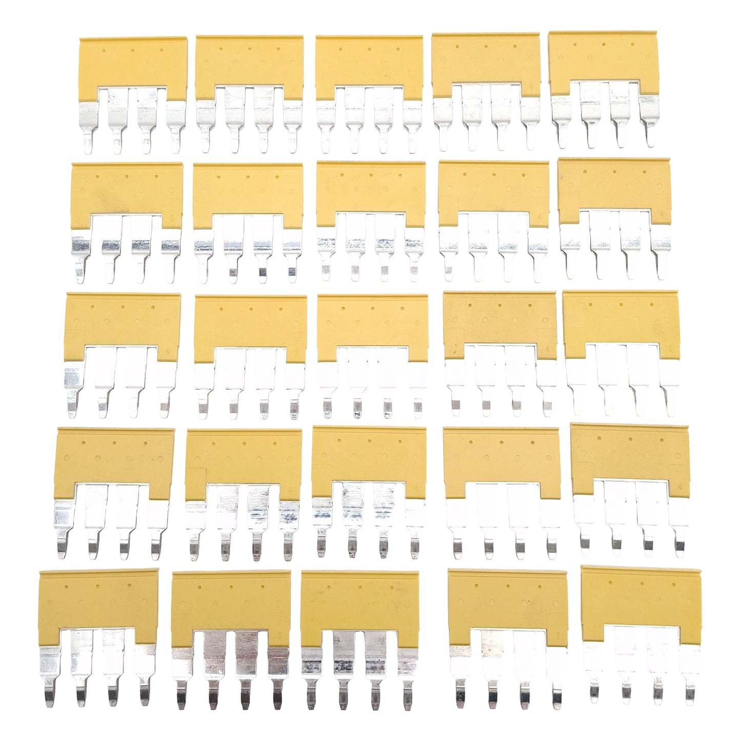 New – Open box Lot of 25 Allen Bradley 1492-CJL8-4 Screwless Center Jumper Terminal, 4-Pole