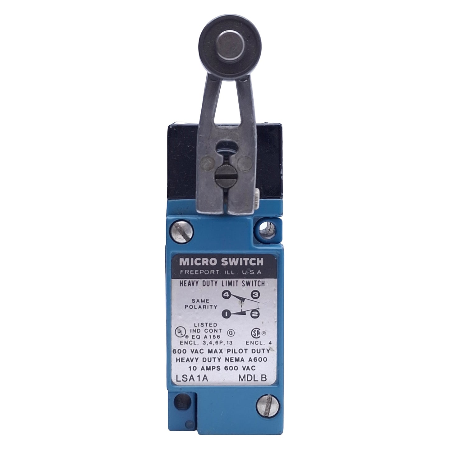 Used Honeywell LSA1A Limit Switch, SPDT, 1NO/1NC, 600VAC 10A Max, 1/2 NPT Conduit
