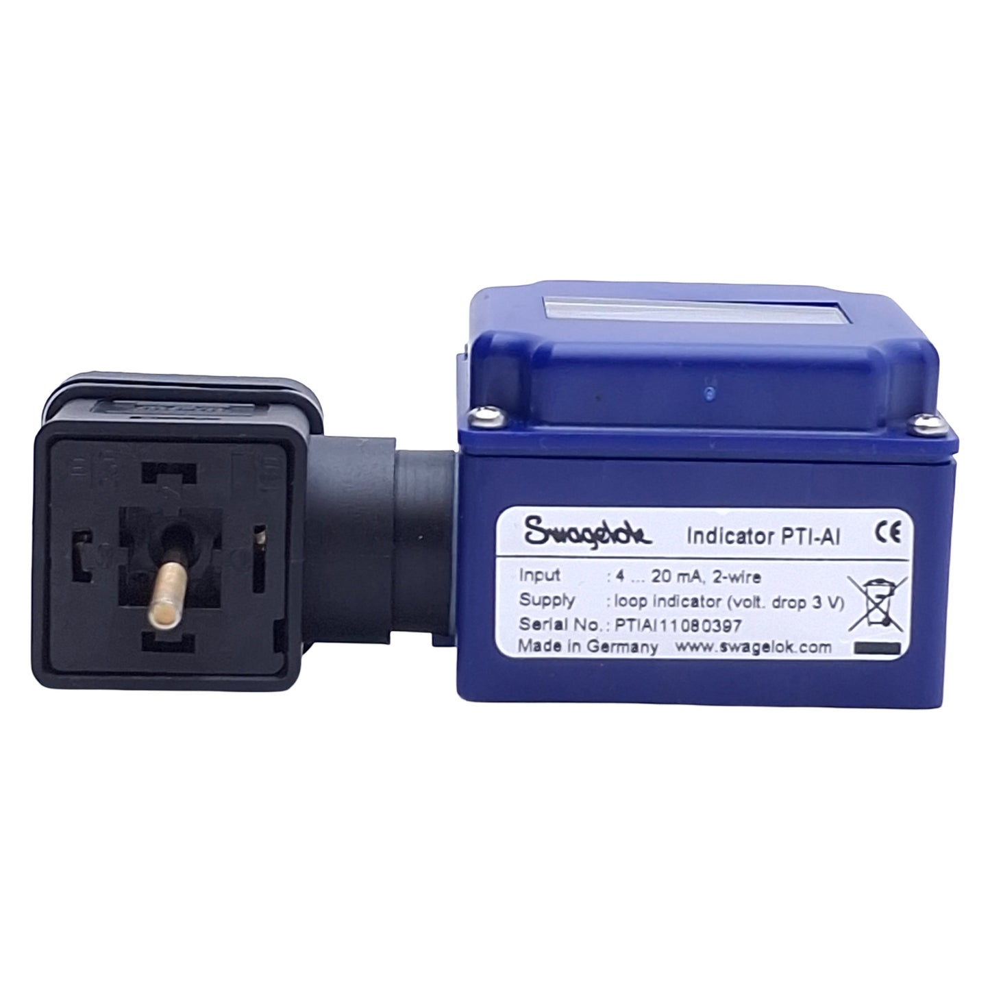 Used Swagelok PTI-AI Digital Pressure Transducer Indicator NPN/PNP, 9-28VDC 30mA