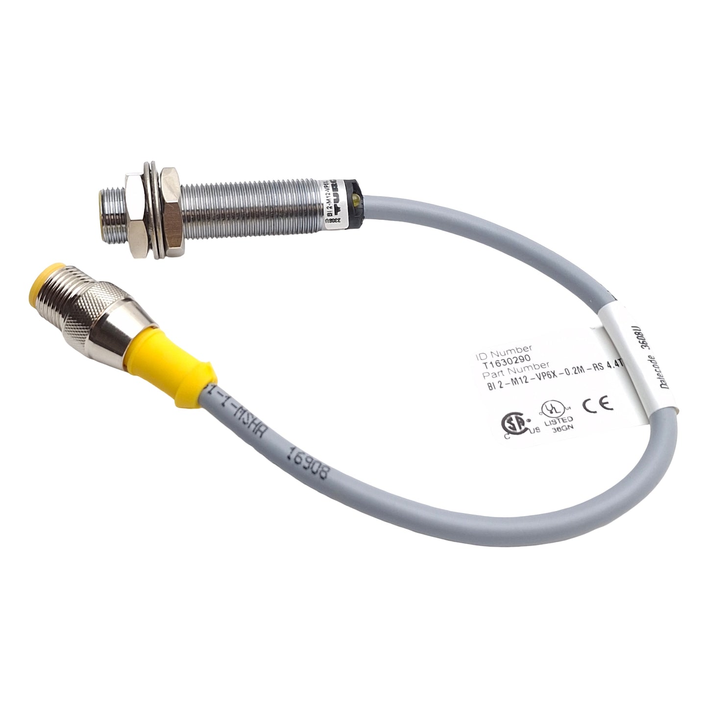 New – Open box Turck Bi2-M12-VP6X-0.2m-RS4.4T Proximity Sensor, 2mm SN, 10-30VDC, PNP NO+NC