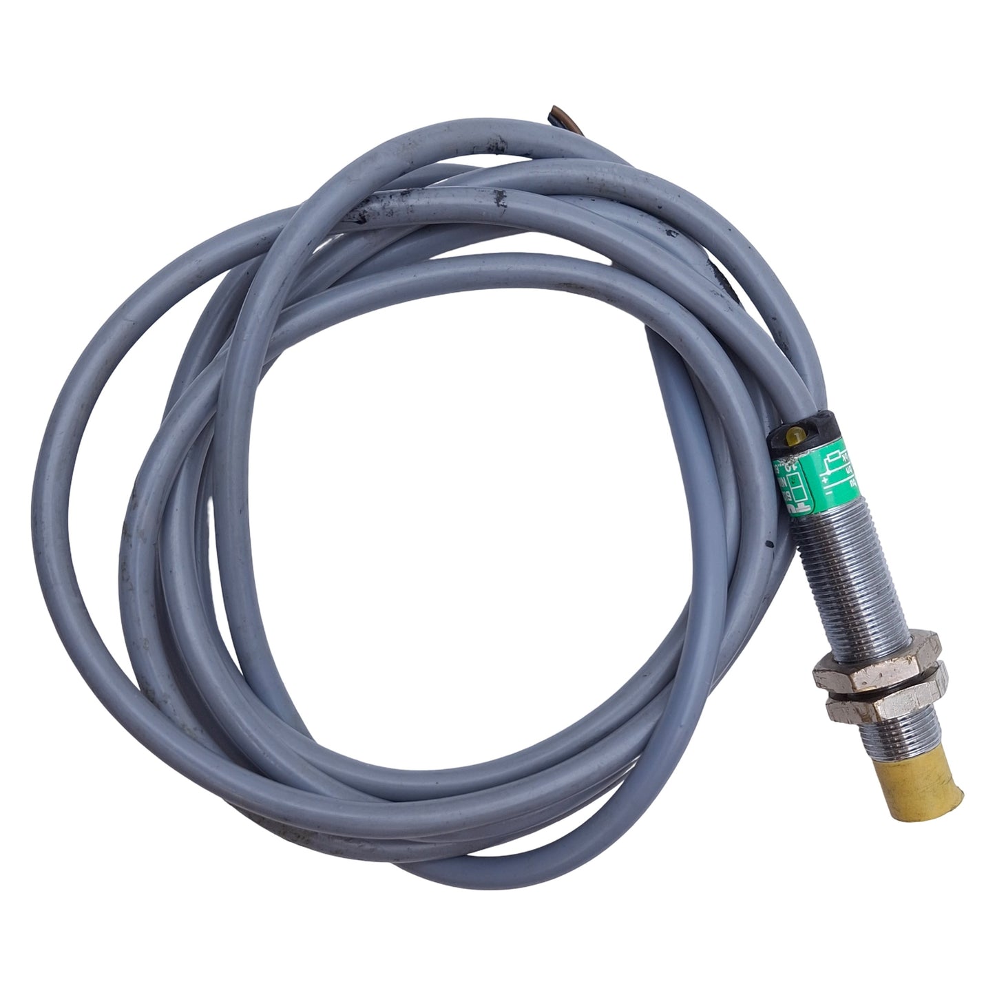 Used Turck Bi2U-M12-AN4X Proximity Sensor 10-65VDC, Barrel M12, 2mm Range, 6ft Cable