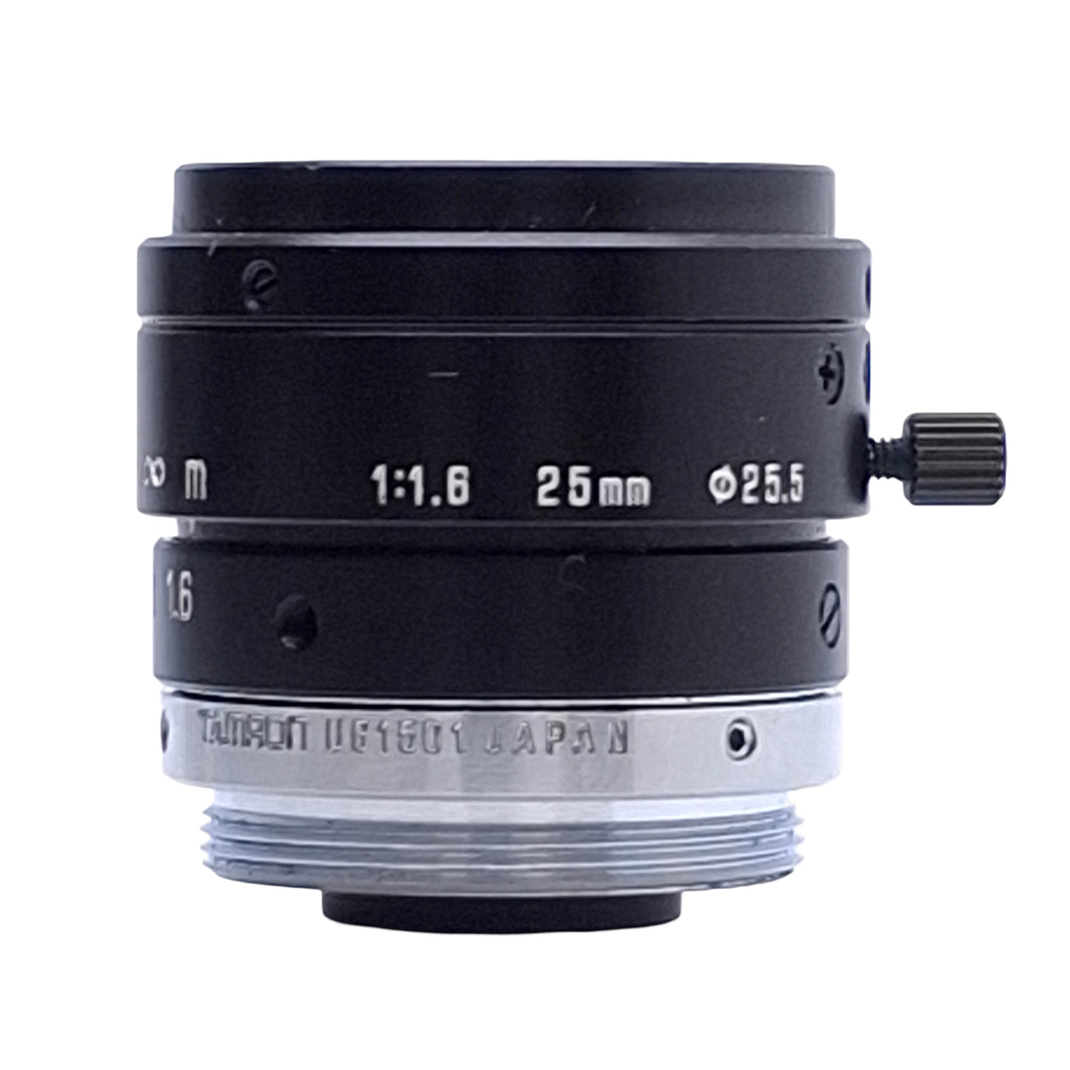 Used Tamron 23FM25L Machine Vision Lens 2/3in Sensor, 25mm FL, F/1.6-16, C-Mount