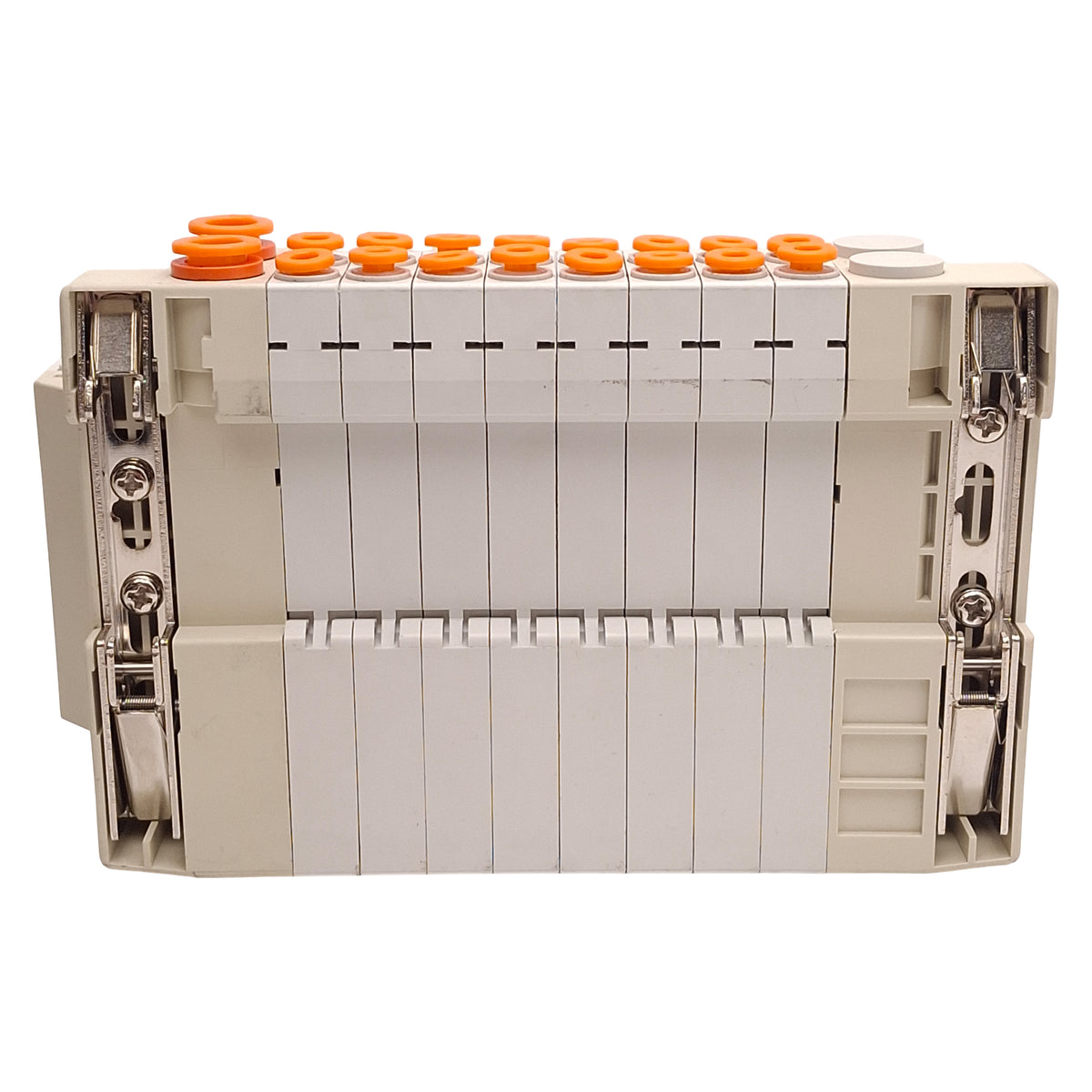 New SMC SS5V1-16FD1-08D-N3 Manifold w/ (8x) SV1100-5FU Solenoid Valves ø5/32in 24VDC