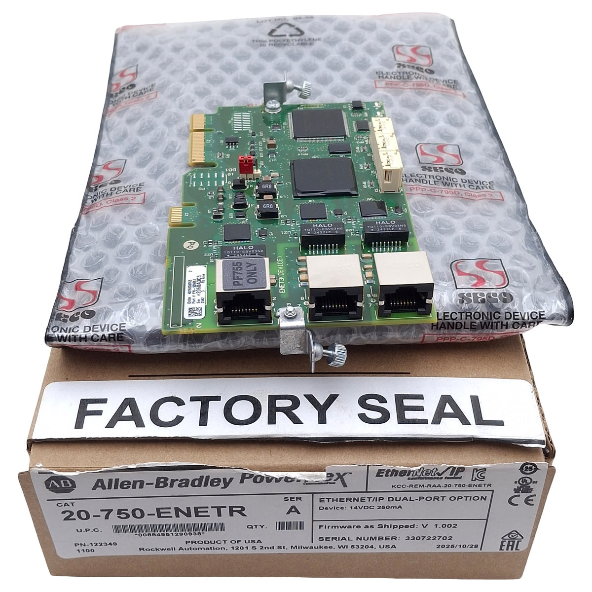 New Allen Bradley 20-750-ENETR PowerFlex Dual-Port EtherNet/IP Option Module