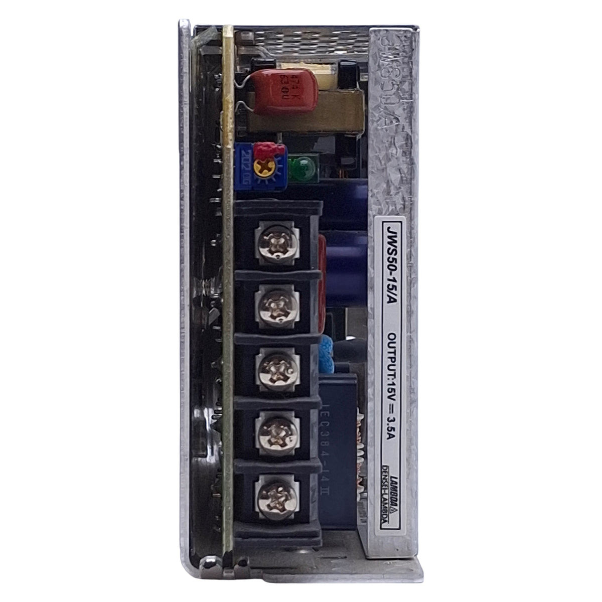 Used TDK-Lambda JWS50-15/A Power Supply 52.5W, 100-240VAC Input, 15VDC 3.5A Output