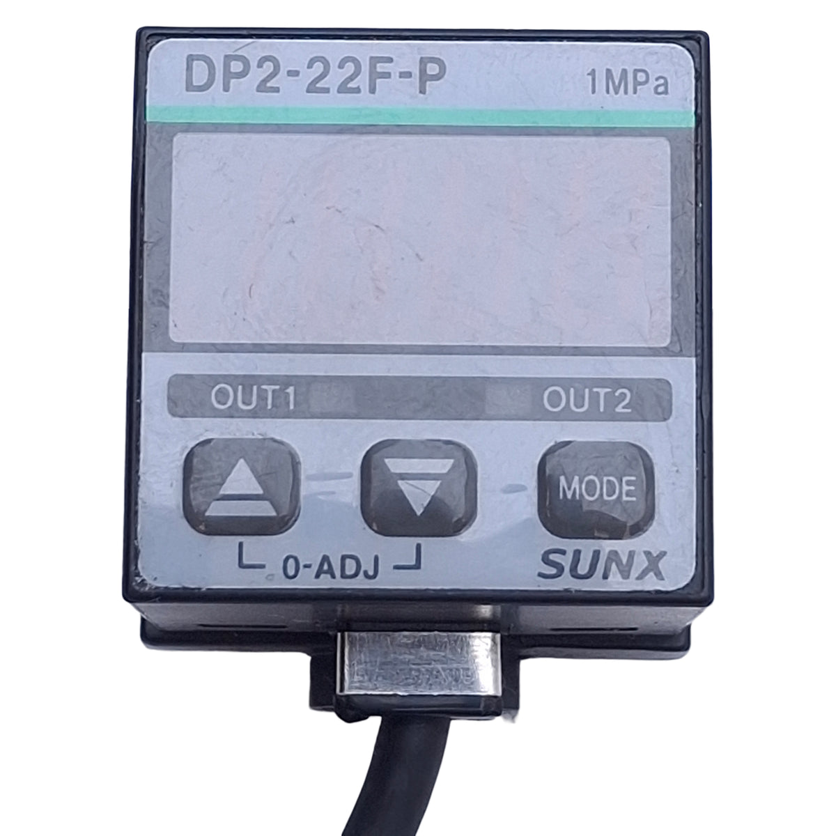 Used SunX DP2-22F-P Digital Pressure Sensor PNP, 0-1MPa Range 12-24VDC, 3ft Length