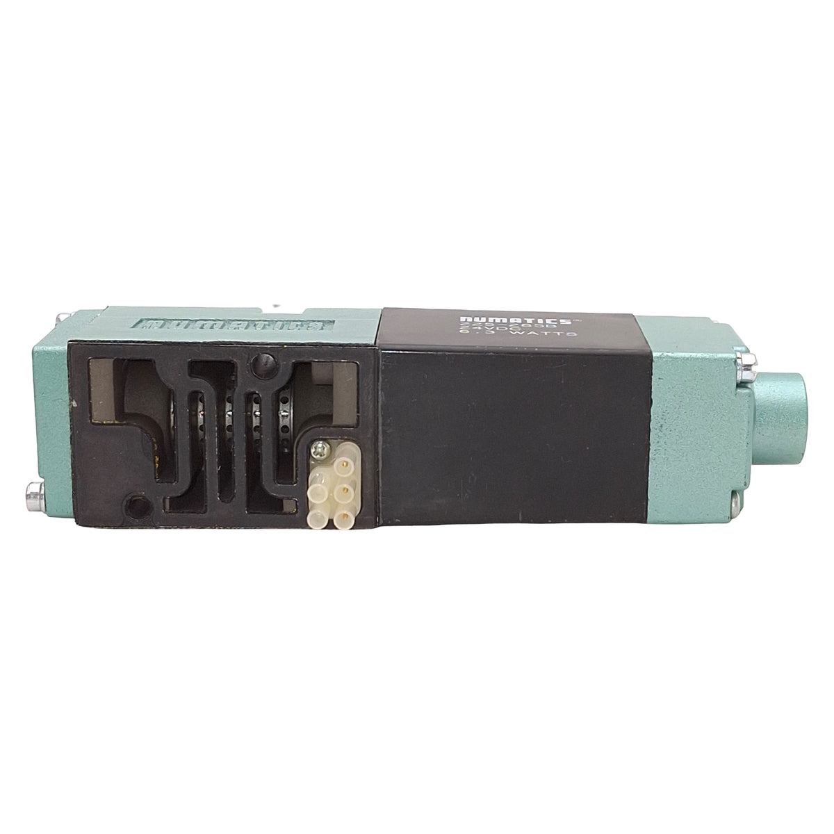 Used Numatics 081SA400M000061 Solenoid Valve, 4-Way 2-Position, 150psig, 24VDC Coil