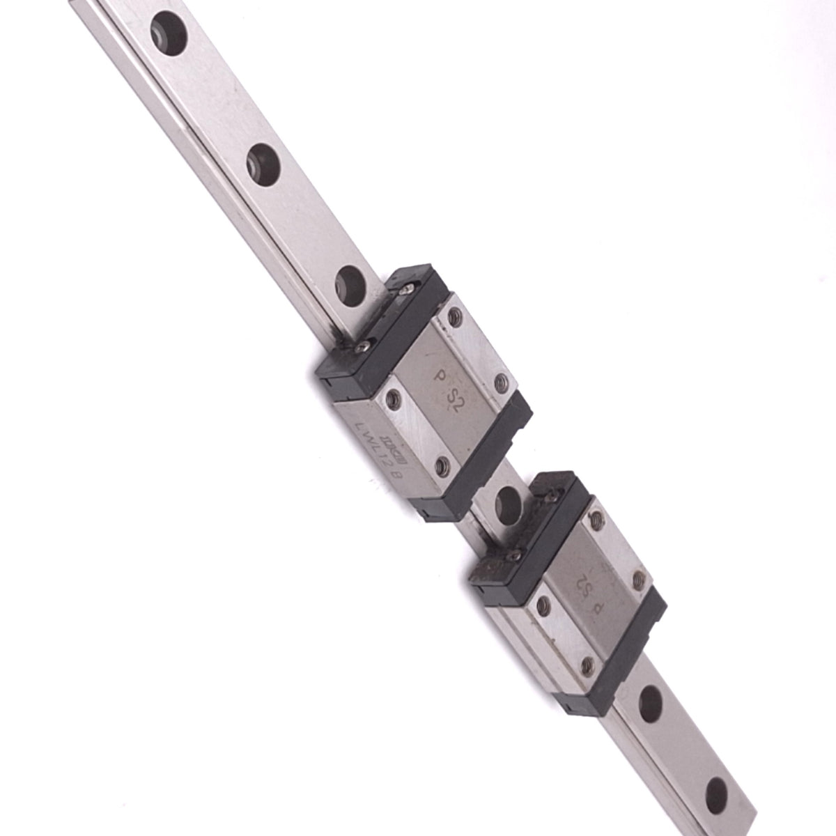 Used IKO LWL12B Linear Guide Blocks (2x) w/ 12x200mm Rail, M3, 4290N Max Load