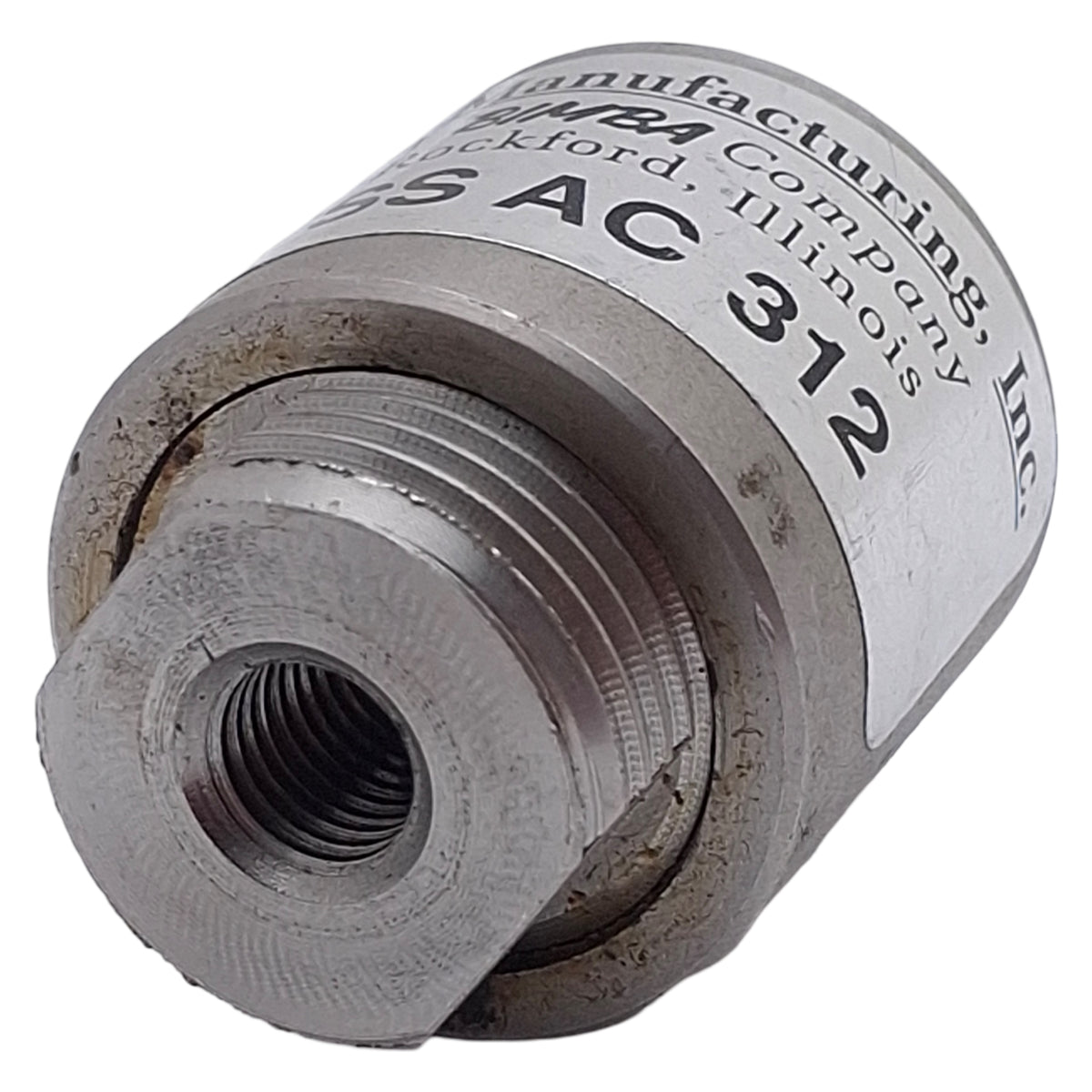Used Bimba AC312-SS Floating Joint Alignment Coupler, 5/16-24in Thread, 8300lbs Max