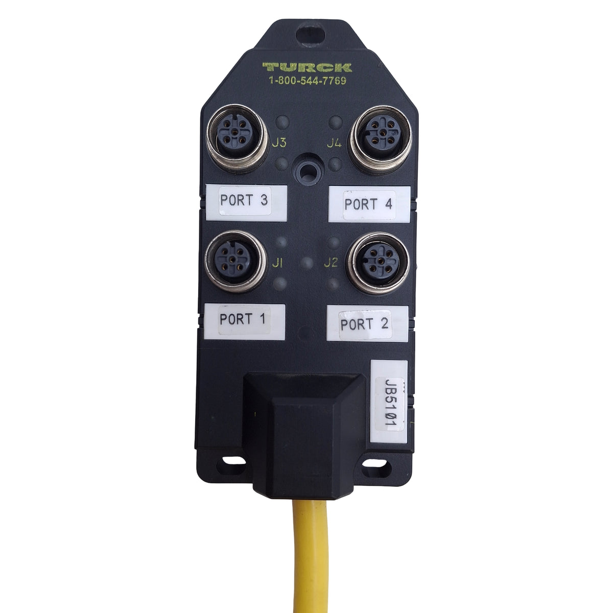 Used Turck 4MB12Z-5-5 Actuator/Sensor Junction Box 4-Connector, M12 5-Pin Female, 4ft