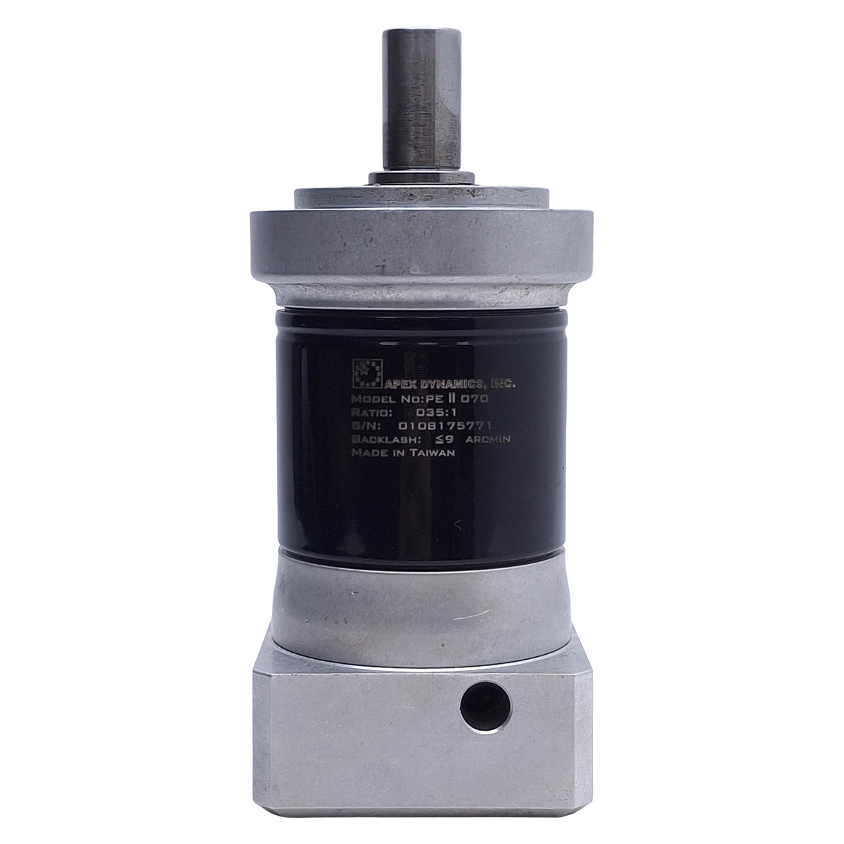 Used Apex Dynamics PEII070-35 Planetary Gearbox 35:1, ø16mm Shaft, ø14mm Input