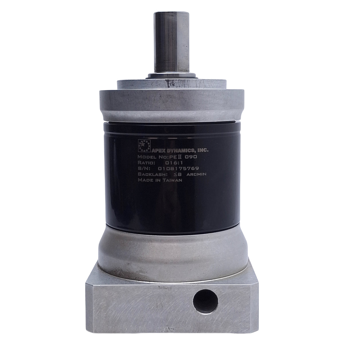 Used Apex Dynamics PEII090-016 Planetary Gearbox 16:1, ø22mm Shaft, ø19mm Input