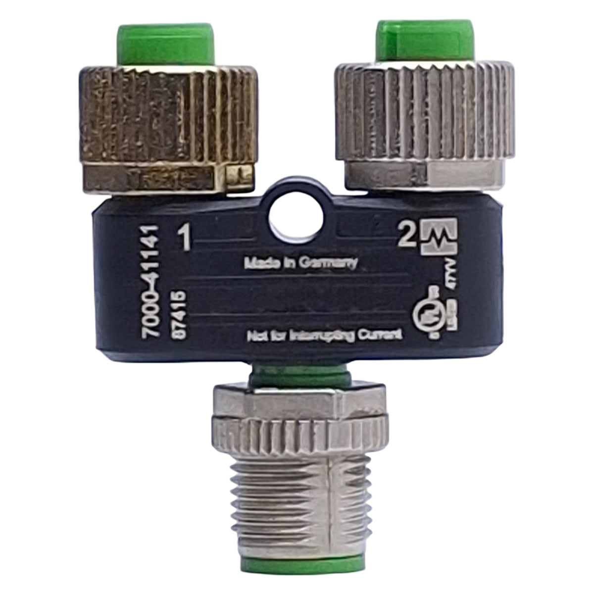 Used Murr Elektronik 7000-41141 T-Coupler M12 5-Pin Male to 2x Female, 60VAC/DC