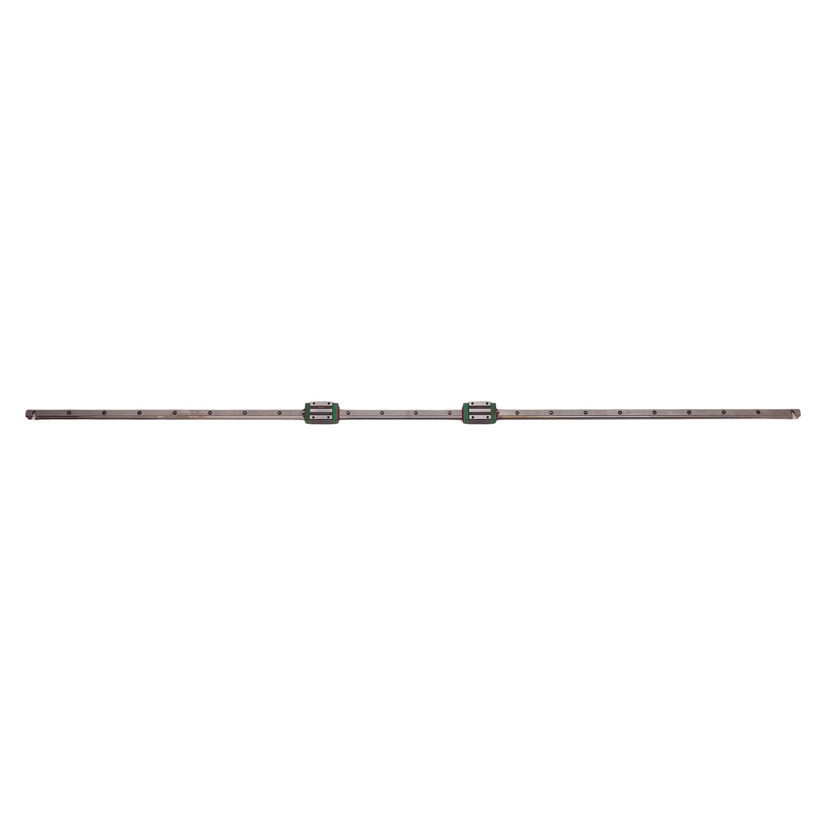 Used Hiwin HGH15CA Linear Guide Assembly 1350mm Rail, (2x)61.4x34mm Carriages, 14.7kN