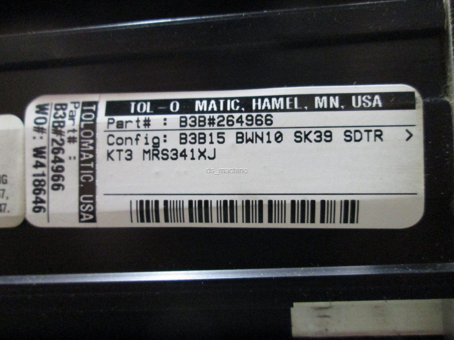 Used Tol-o-matic KT3 MRS341XJ Linear Screw Actuator 46-1/2" x 2-3/4" x 3-5/8"
