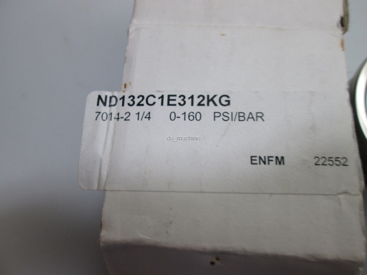 Used ENFM ND132C1E312KG Pressure Gauge 0-160 PSI, 1-11BAR 100xkPa, 1/4" NPT