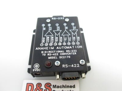 Used Anaheim Automation DC2170 Bidirectional RS-232 to RS-422 Converter D-Sub 9-Pin