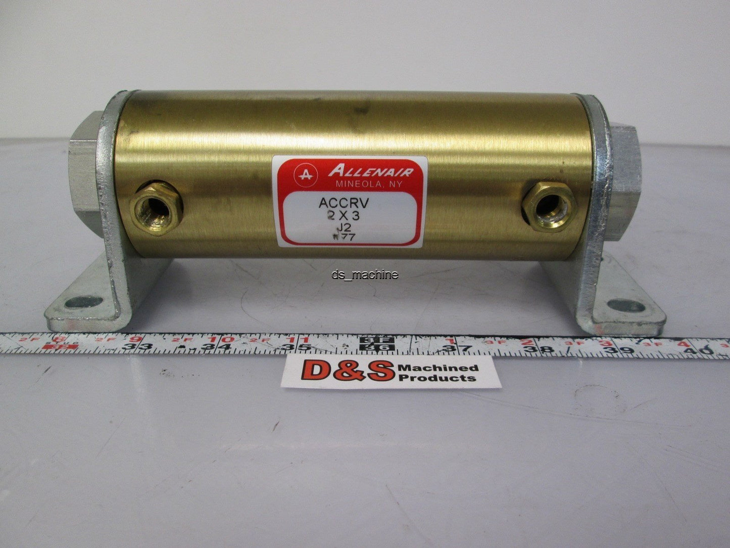 Used AllenAir ACCRV 2X3 J2 M77 Air Cylinder 5 1/2" Length x 2 1/4" OD