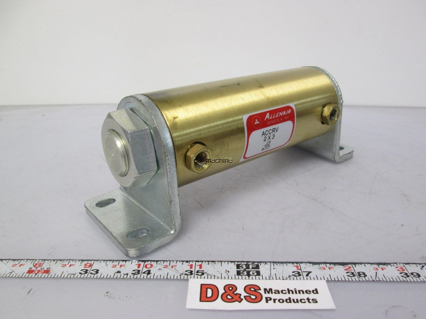Used AllenAir ACCRV 2X3 J2 M77 Air Cylinder 5 1/2" Length x 2 1/4" OD
