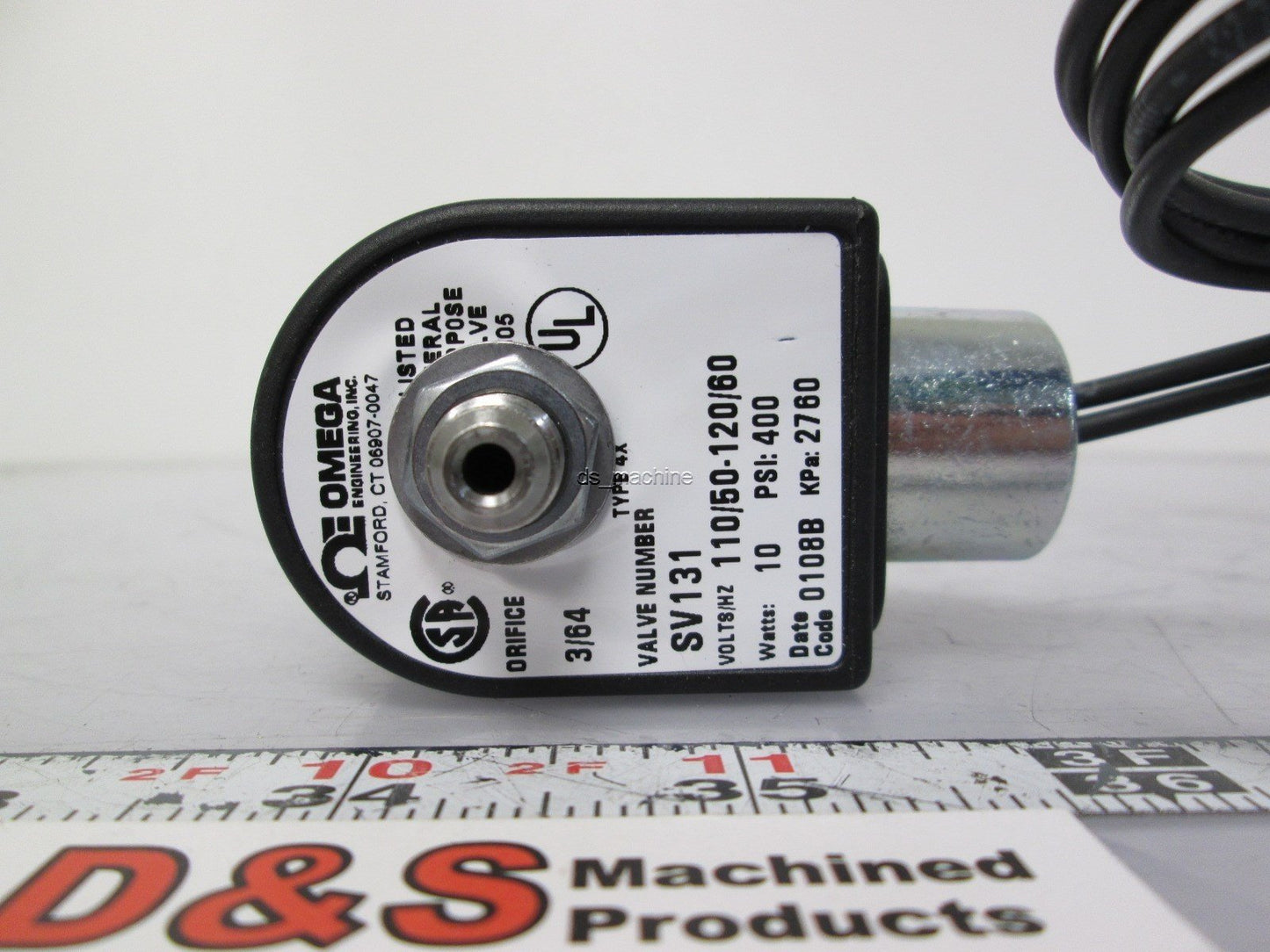 Used Omega SV131 Pneumatic Solenoid Valve 110/120 400PSI 2760KPa 3/64" 1/4" NPT