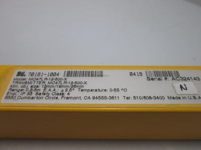 Used STI Micro Safe MC4700 MC47LR-12-500-X Light Curtain 21-1/4" x 1" x 1-1/4"