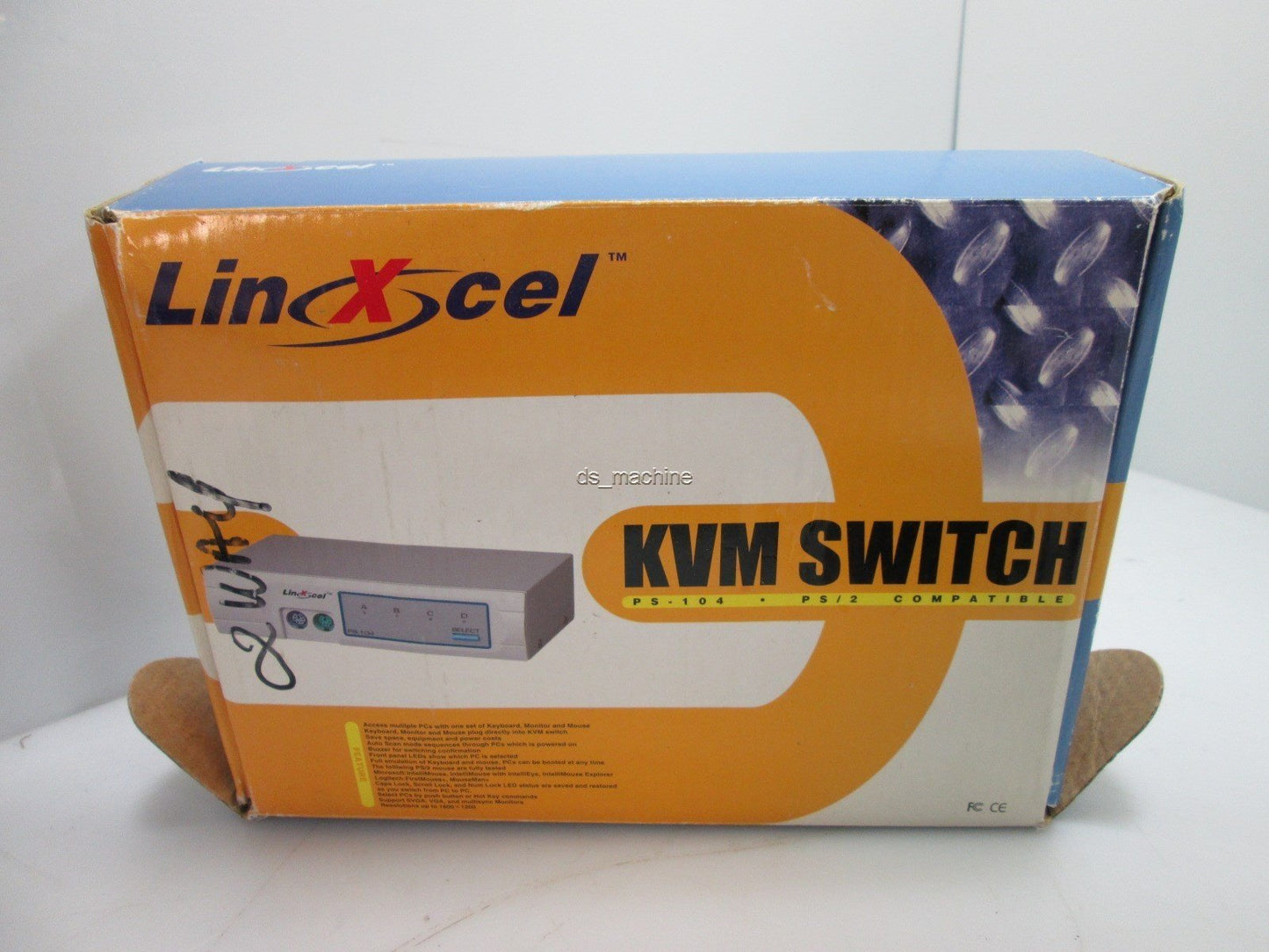 Used LinXCel PS-102 KVM Switch, 9VDC, 500mA