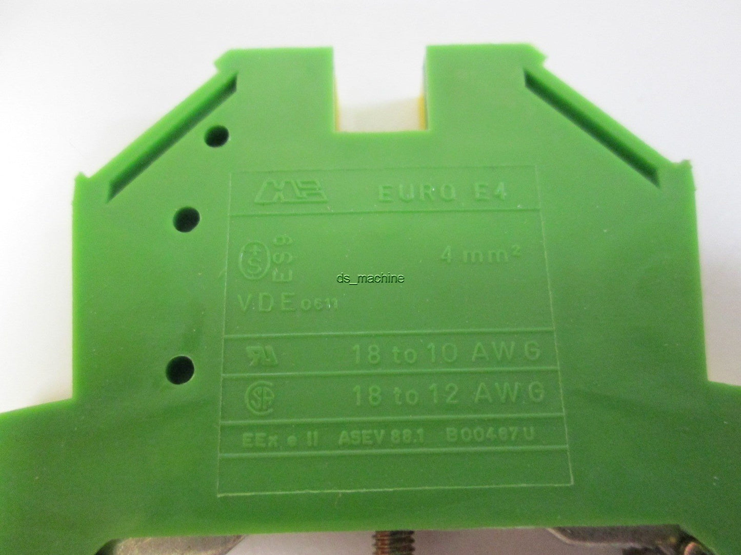 Used Lot of 6 Automation Direct Euro E4 Grounding Terminal Blocks 24-10AWG