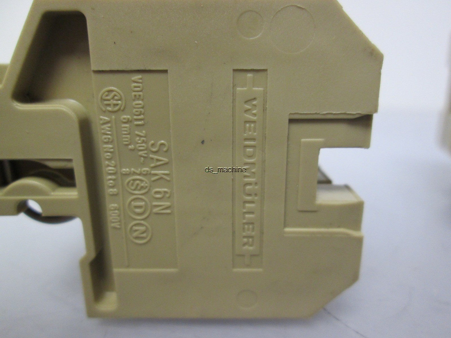 Used Lot of 14 Weidmuller SAK 6N, SAK 4, SAK 2.5 Terminal Blocks Tan 750VAC/DC