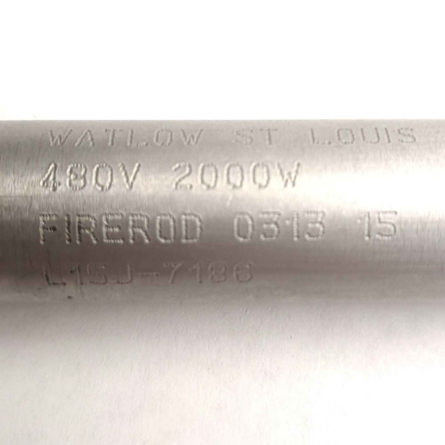 Used Watlow L15J-7186 Firerod SS Cartridge Heater, 480V, 23A, 2000W, 5/8" x 13.5"