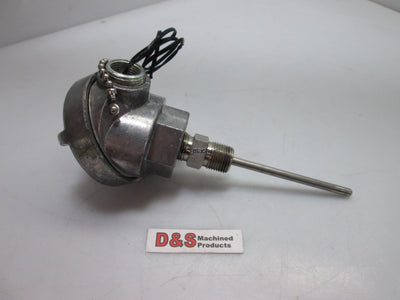 Used Pyromation J49U-S4D0408-8HN31-SL Thermocouple 1/2" NPT, 1/4" Shaft Diameter